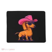 Cute Dachshund Cowboy Hat Wiener Sausage Dog Puppy Mousepad thumb 0