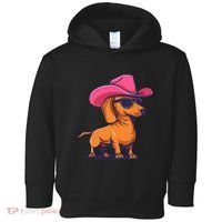 Cute Dachshund Cowboy Hat Wiener Sausage Dog Puppy Toddler Hoodie thumb 0