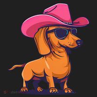 Cute Dachshund Cowboy Hat Wiener Sausage Dog Puppy Golf Towel thumb 3