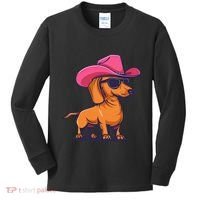 Cute Dachshund Cowboy Hat Wiener Sausage Dog Puppy Kids Long Sleeve Shirt thumb 0
