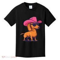 Cute Dachshund Cowboy Hat Wiener Sausage Dog Puppy Kids T-Shirt thumb 0