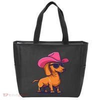 Cute Dachshund Cowboy Hat Wiener Sausage Dog Puppy Tote Bag thumb 0