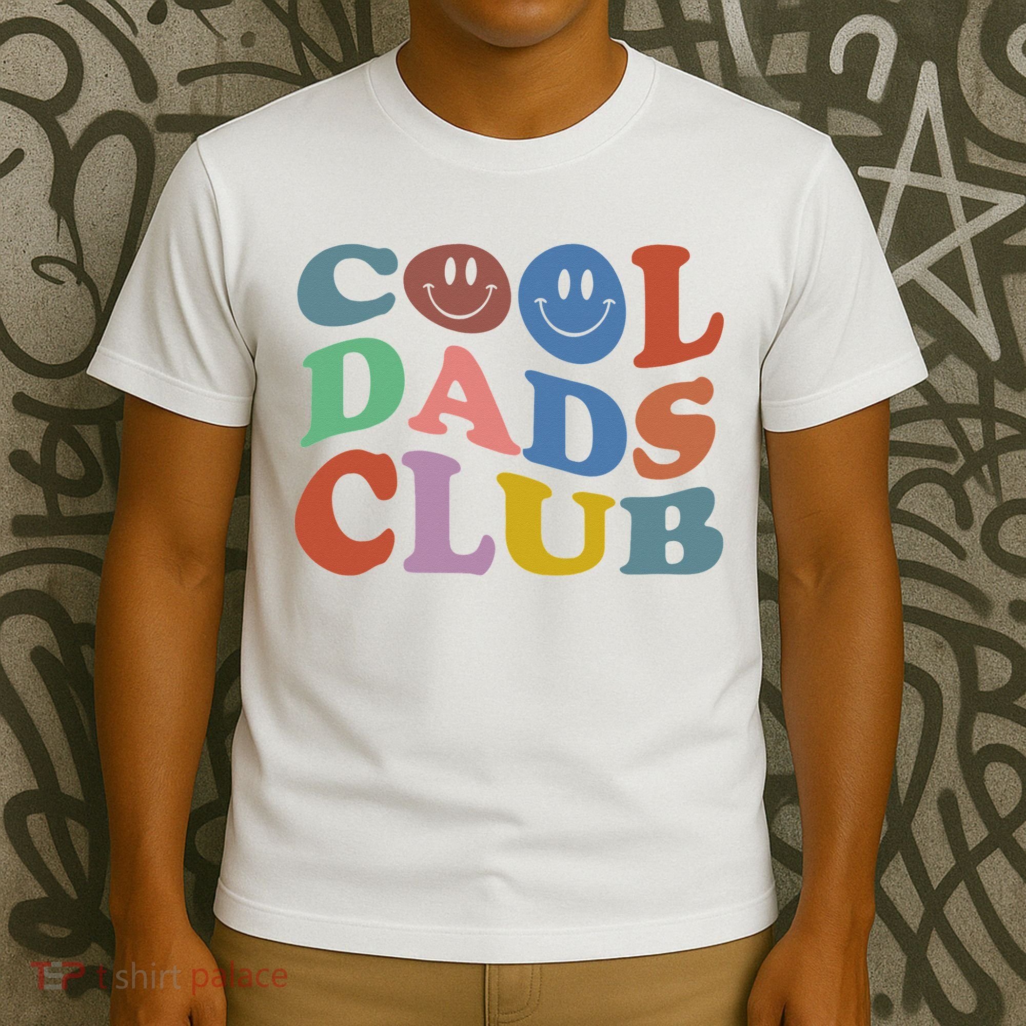 Cool Dads Club Funny Smile Colorful Father's Day T-Shirt