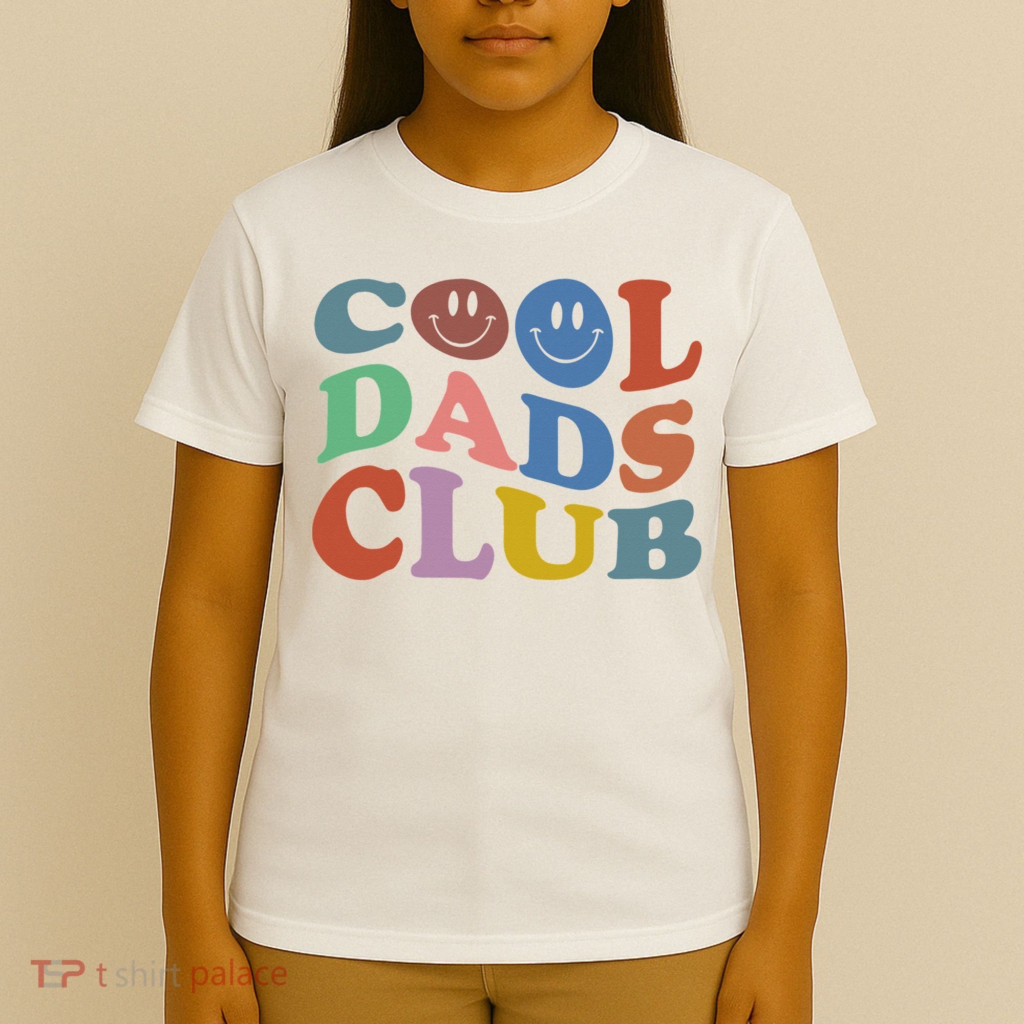 Cool Dads Club Funny Smile Colorful Father's Day T-Shirt