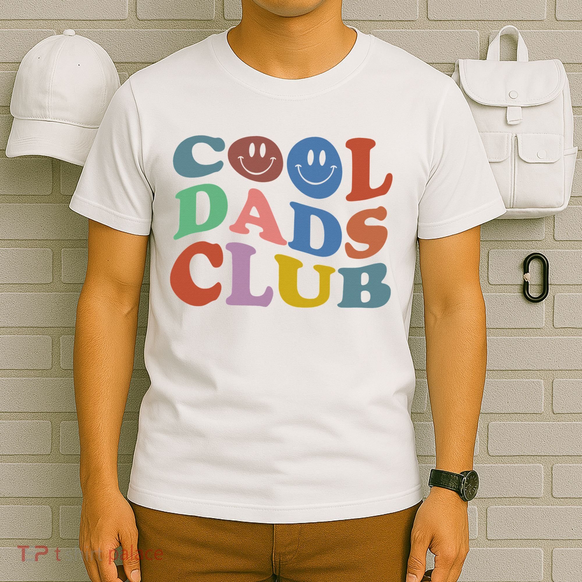 Cool Dads Club Funny Smile Colorful Father's Day T-Shirt