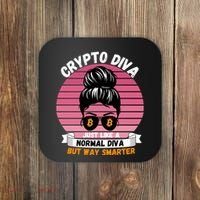 Crypto Diva, Crypto Mom, Plan B, HODL Bitcoin, Blockchain, Crypto Queen Coaster thumb 0