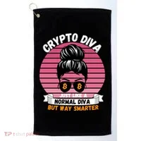 Crypto Diva, Crypto Mom, Plan B, HODL Bitcoin, Blockchain, Crypto Queen Golf Towel thumb 0