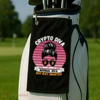 Crypto Diva, Crypto Mom, Plan B, HODL Bitcoin, Blockchain, Crypto Queen Golf Towel thumb 2