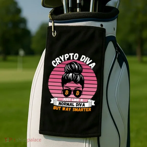 Crypto Diva, Crypto Mom, Plan B, HODL Bitcoin, Blockchain, Crypto Queen Golf Towel