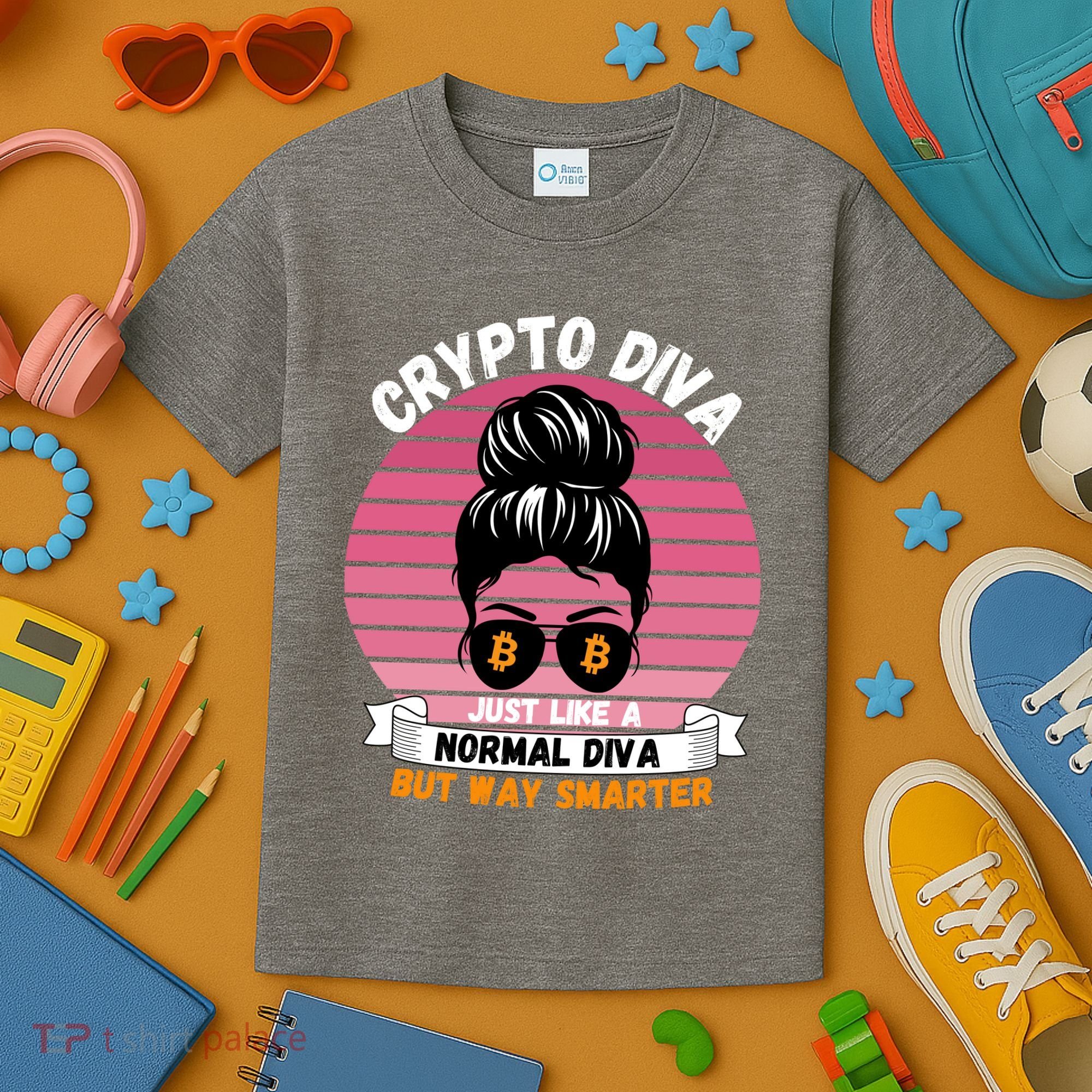 Crypto Diva, Crypto Mom, Plan B, HODL Bitcoin, Blockchain, Crypto Queen Kids T-Shirt