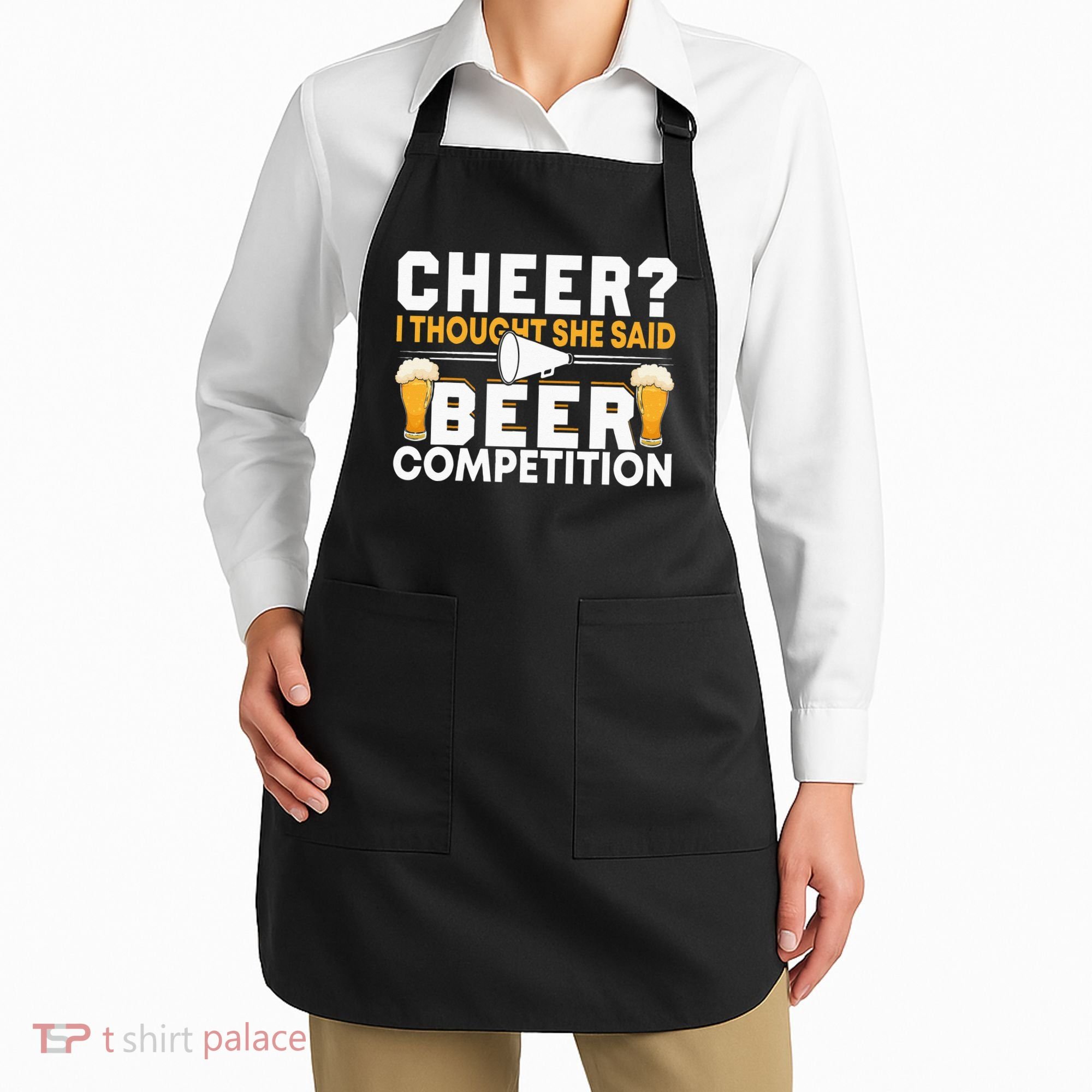 Cheer Dad Cheerleader I Thought She Said Beer Competition Apron