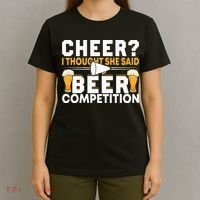 Cheer Dad Cheerleader I Thought She Said Beer Competition T-Shirt thumb 4