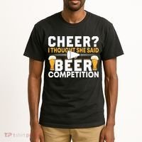 Cheer Dad Cheerleader I Thought She Said Beer Competition Tall T-Shirt thumb 2