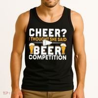 Cheer Dad Cheerleader I Thought She Said Beer Competition Tank Top thumb 3