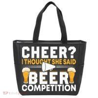 Cheer Dad Cheerleader I Thought She Said Beer Competition Tote Bag thumb 0