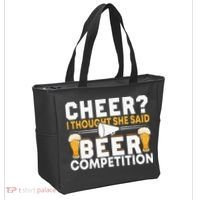 Cheer Dad Cheerleader I Thought She Said Beer Competition Tote Bag thumb 2