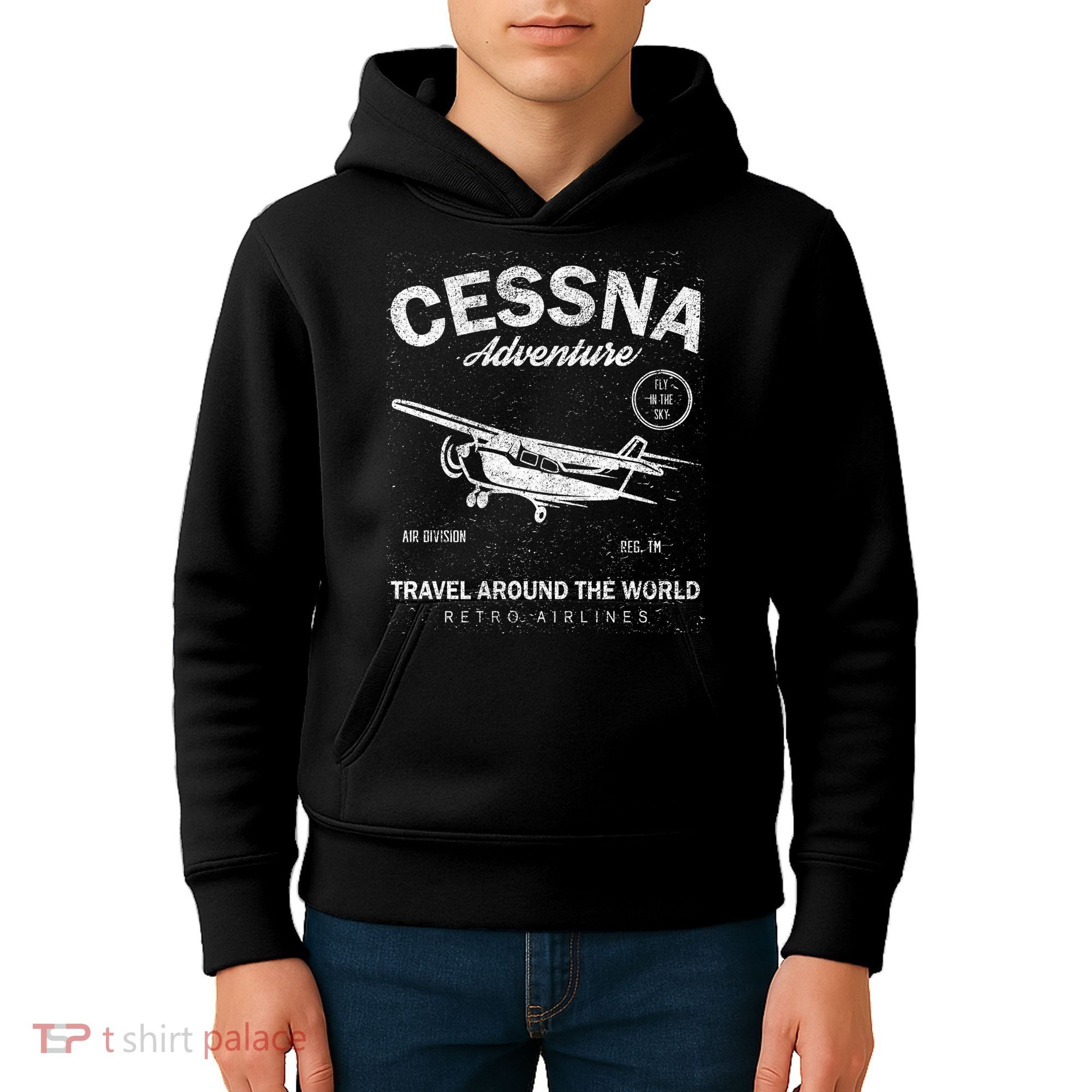 Cessna Distressed Kids Hoodie