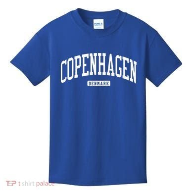 Copenhagen Denmark College University Style Kids T-Shirt