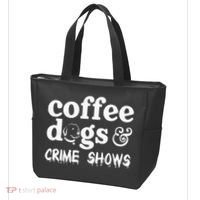 Coffee Dogs Crime Shows Funny Coffee Dog Lovers Tote Bag thumb 3