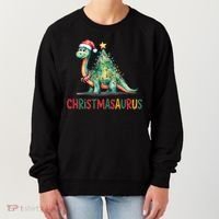 Chrismasaurus Dinosaur Christmas Tree Cute Women's Sweatshirt thumb 0