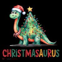 Chrismasaurus Dinosaur Christmas Tree Cute Coaster thumb 2