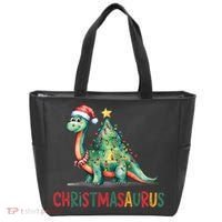 Chrismasaurus Dinosaur Christmas Tree Cute Tote Bag thumb 0