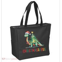 Chrismasaurus Dinosaur Christmas Tree Cute Tote Bag thumb 2