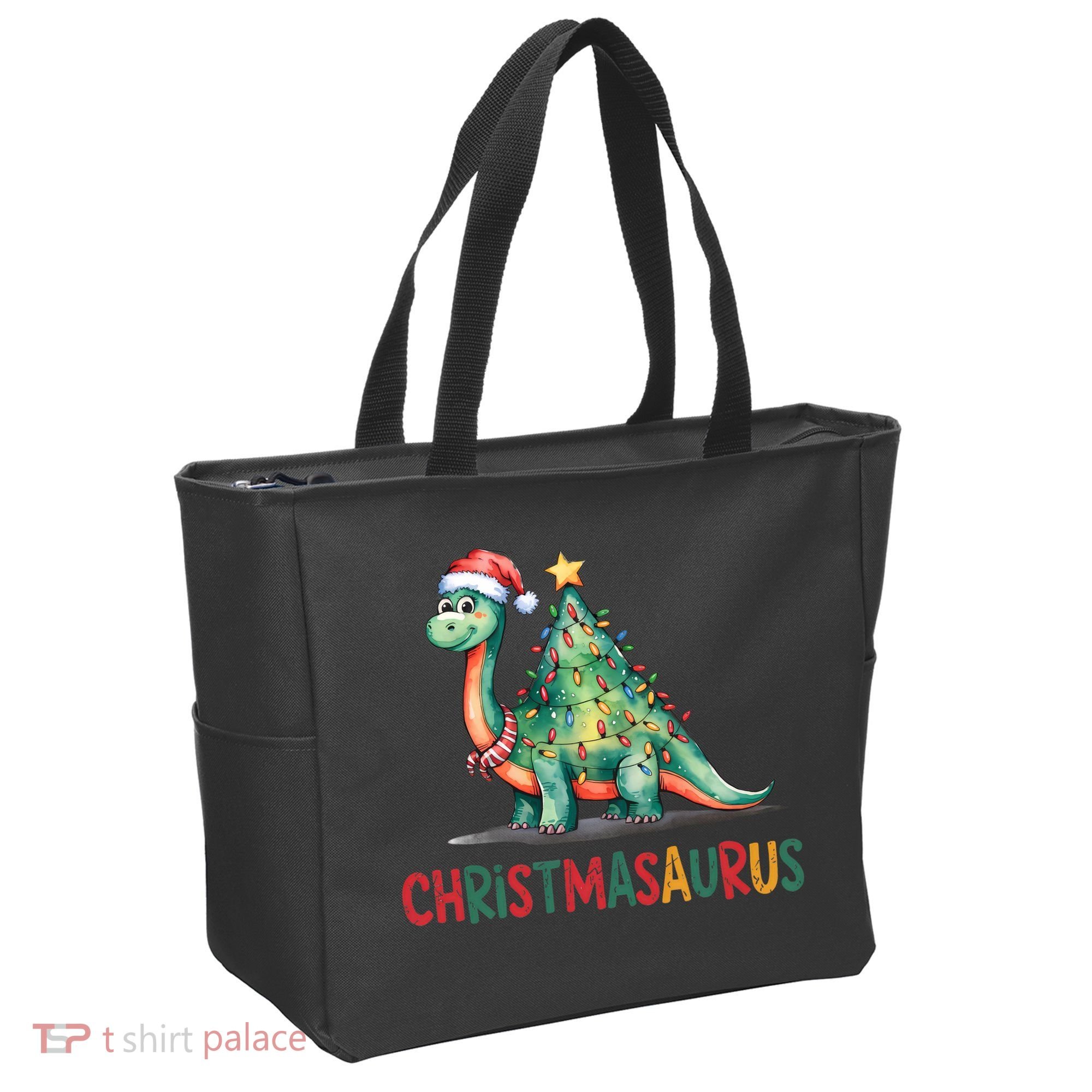 Chrismasaurus Dinosaur Christmas Tree Cute Tote Bag