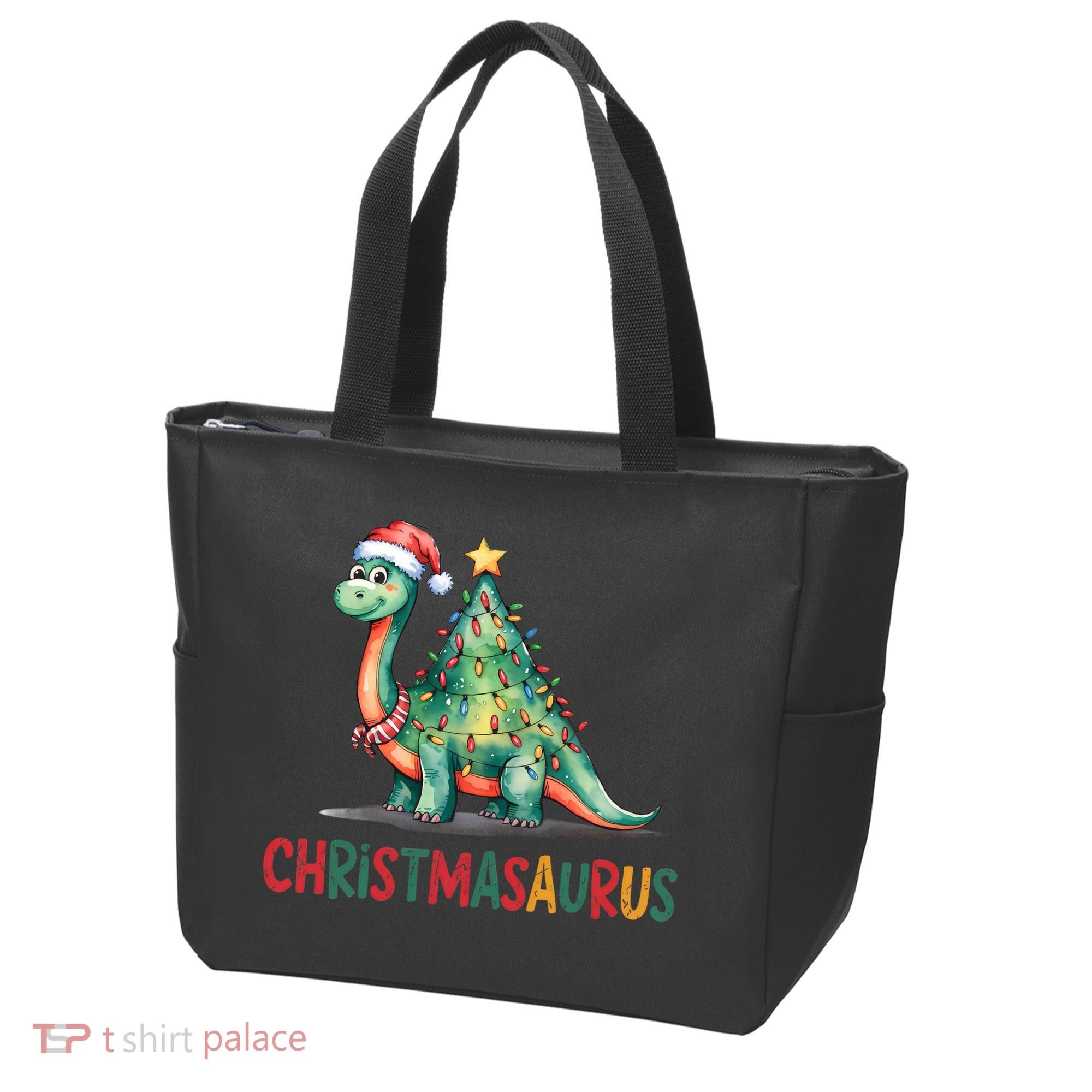 Chrismasaurus Dinosaur Christmas Tree Cute Tote Bag