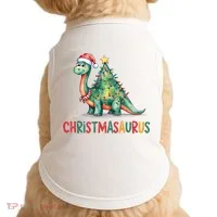 Chrismasaurus Dinosaur Christmas Tree Cute Doggie Tank thumb 0