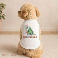 Chrismasaurus Dinosaur Christmas Tree Cute Doggie Tank thumb 2