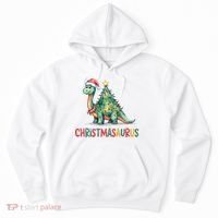 Chrismasaurus Dinosaur Christmas Tree Cute Hoodie thumb 0