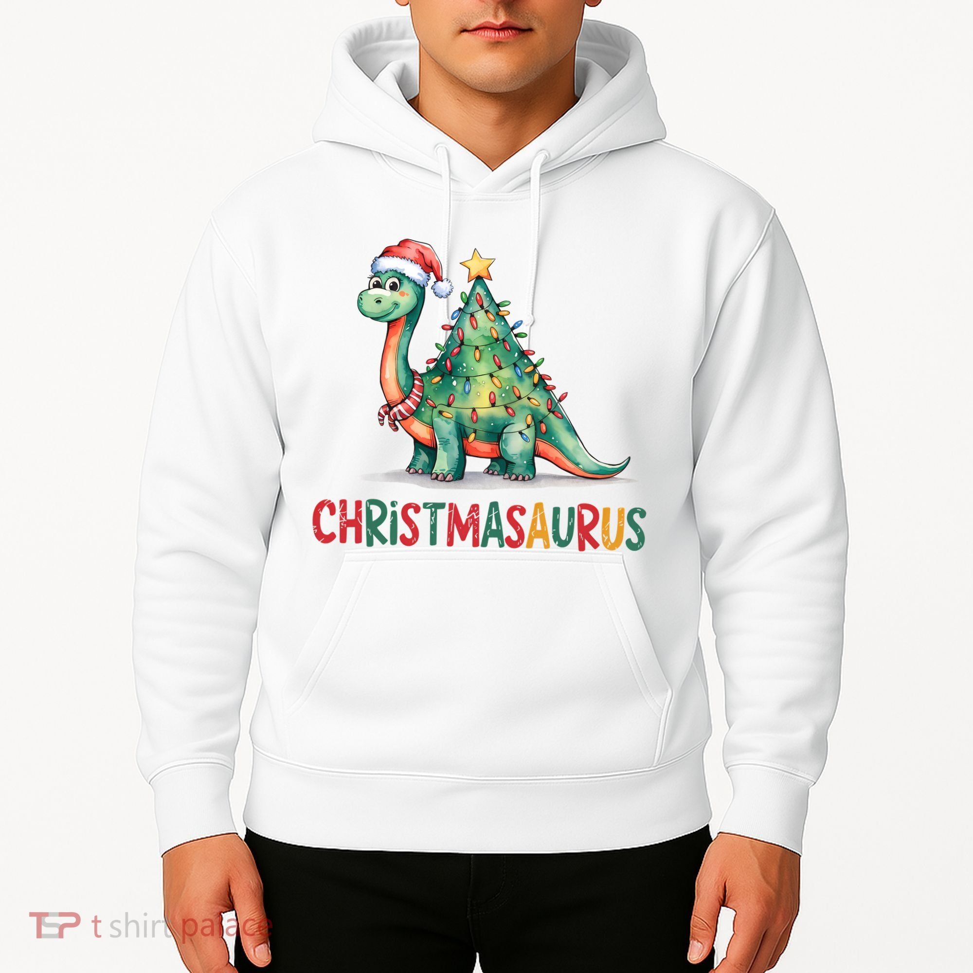 Chrismasaurus Dinosaur Christmas Tree Cute Hoodie