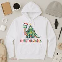 Chrismasaurus Dinosaur Christmas Tree Cute Hoodie thumb 3