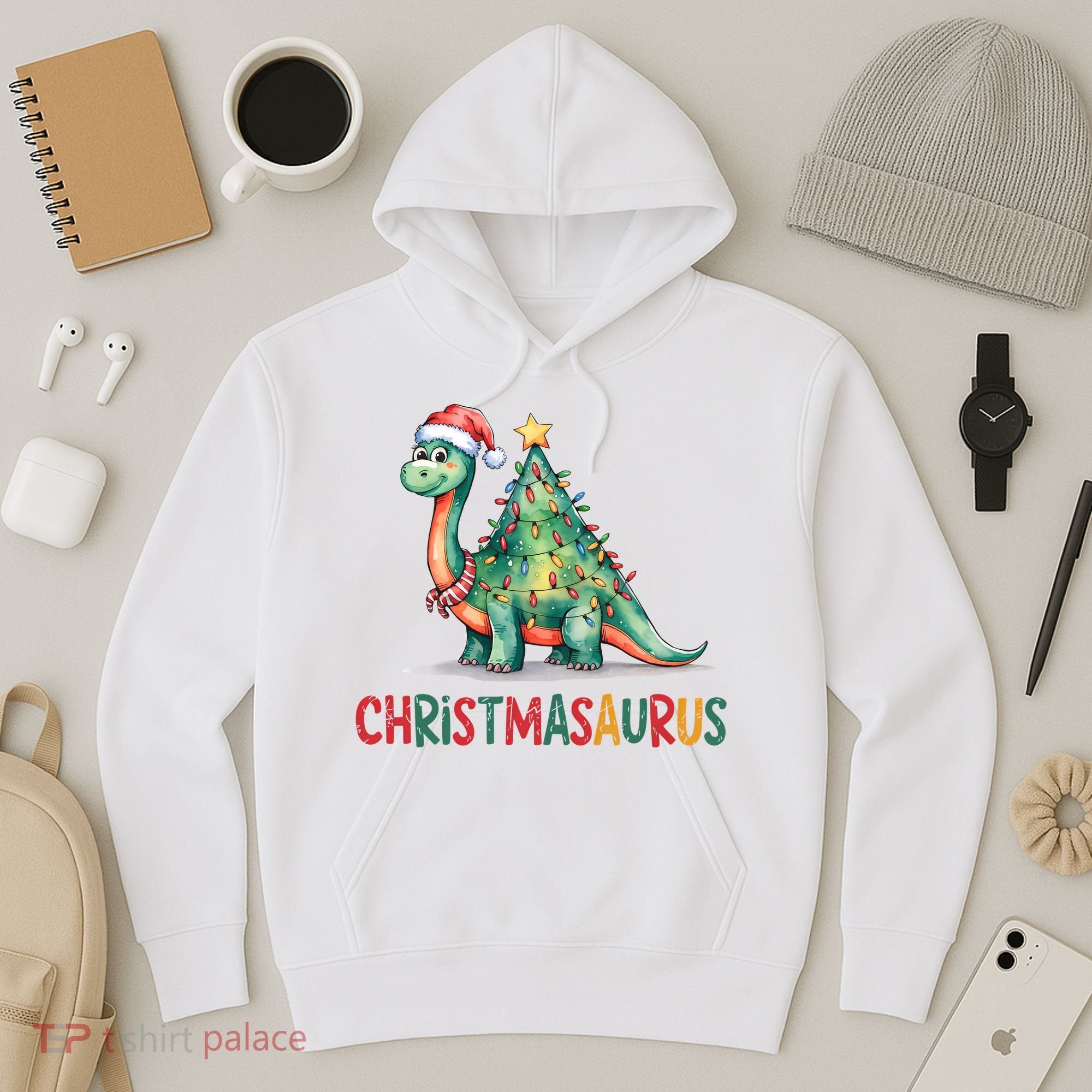 Chrismasaurus Dinosaur Christmas Tree Cute Hoodie