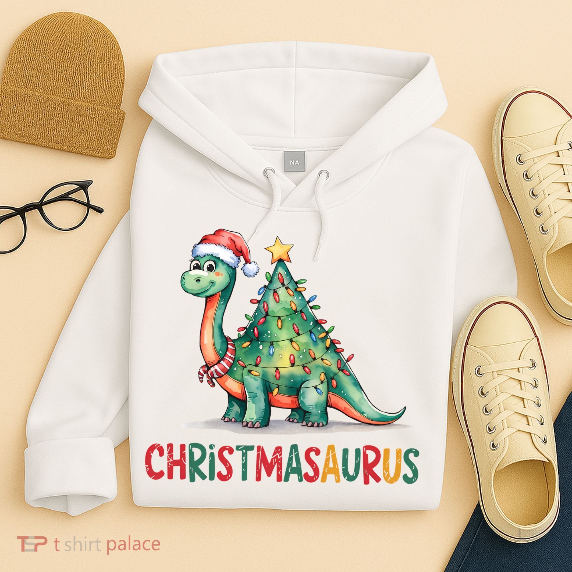 Chrismasaurus Dinosaur Christmas Tree Cute Hoodie