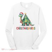 Chrismasaurus Dinosaur Christmas Tree Cute Long Sleeve Shirt thumb 0
