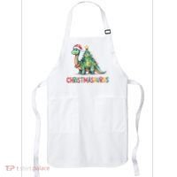 Chrismasaurus Dinosaur Christmas Tree Cute Apron thumb 0
