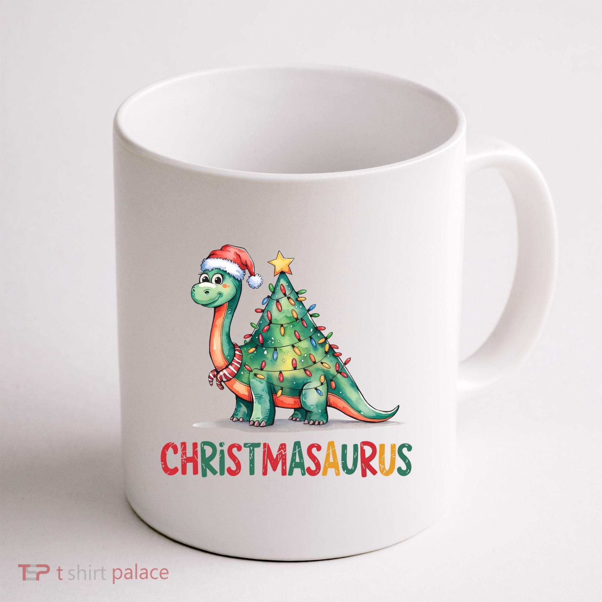 Chrismasaurus Dinosaur Christmas Tree Cute Coffee Mug