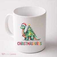 Chrismasaurus Dinosaur Christmas Tree Cute Coffee Mug thumb 0
