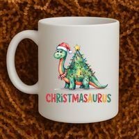 Chrismasaurus Dinosaur Christmas Tree Cute Coffee Mug thumb 2