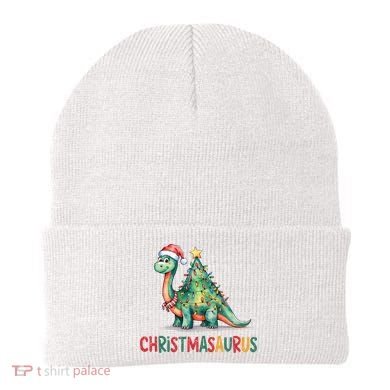 Chrismasaurus Dinosaur Christmas Tree Cute Beanie