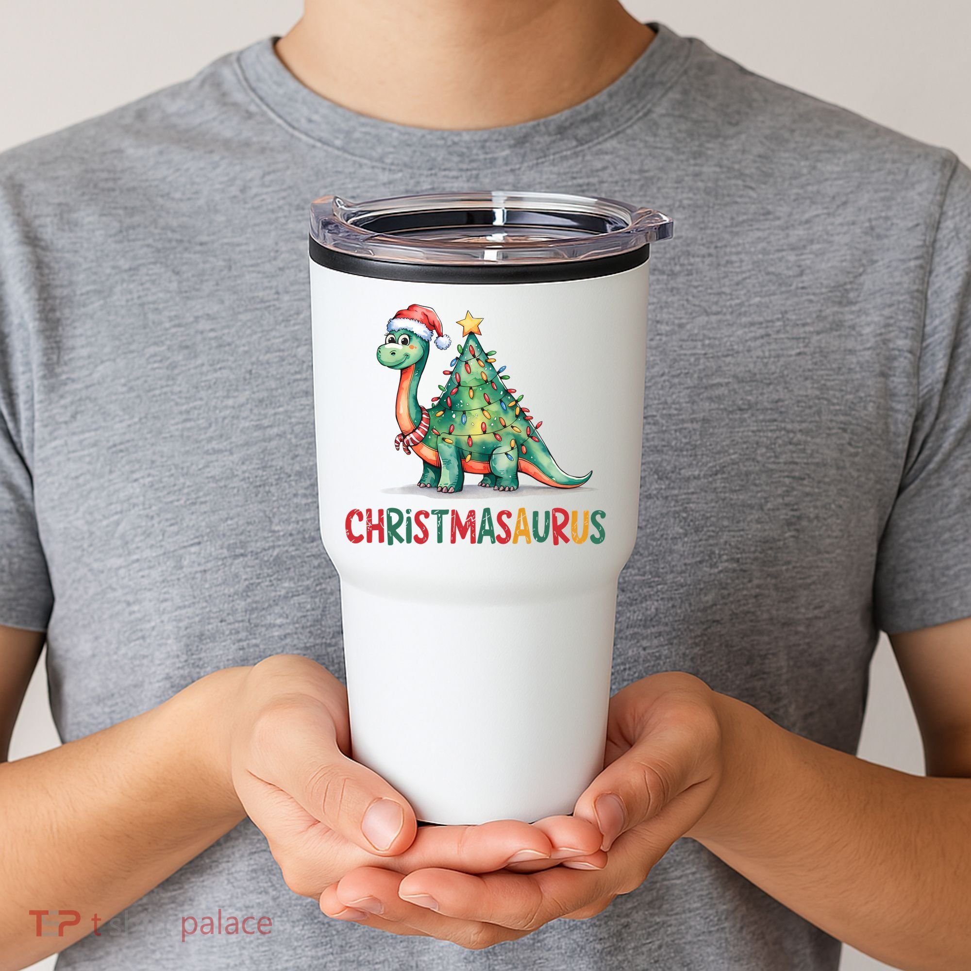 Chrismasaurus Dinosaur Christmas Tree Cute Tumbler