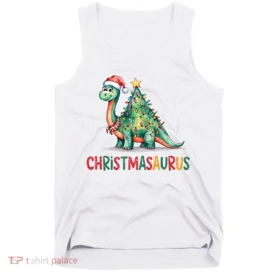 Chrismasaurus Dinosaur Christmas Tree Cute Tank Top