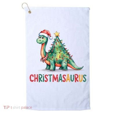 Chrismasaurus Dinosaur Christmas Tree Cute Golf Towel