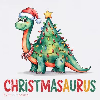 Chrismasaurus Dinosaur Christmas Tree Cute Golf Towel
