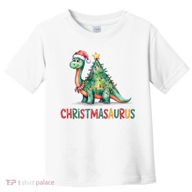 Chrismasaurus Dinosaur Christmas Tree Cute Toddler T-Shirt