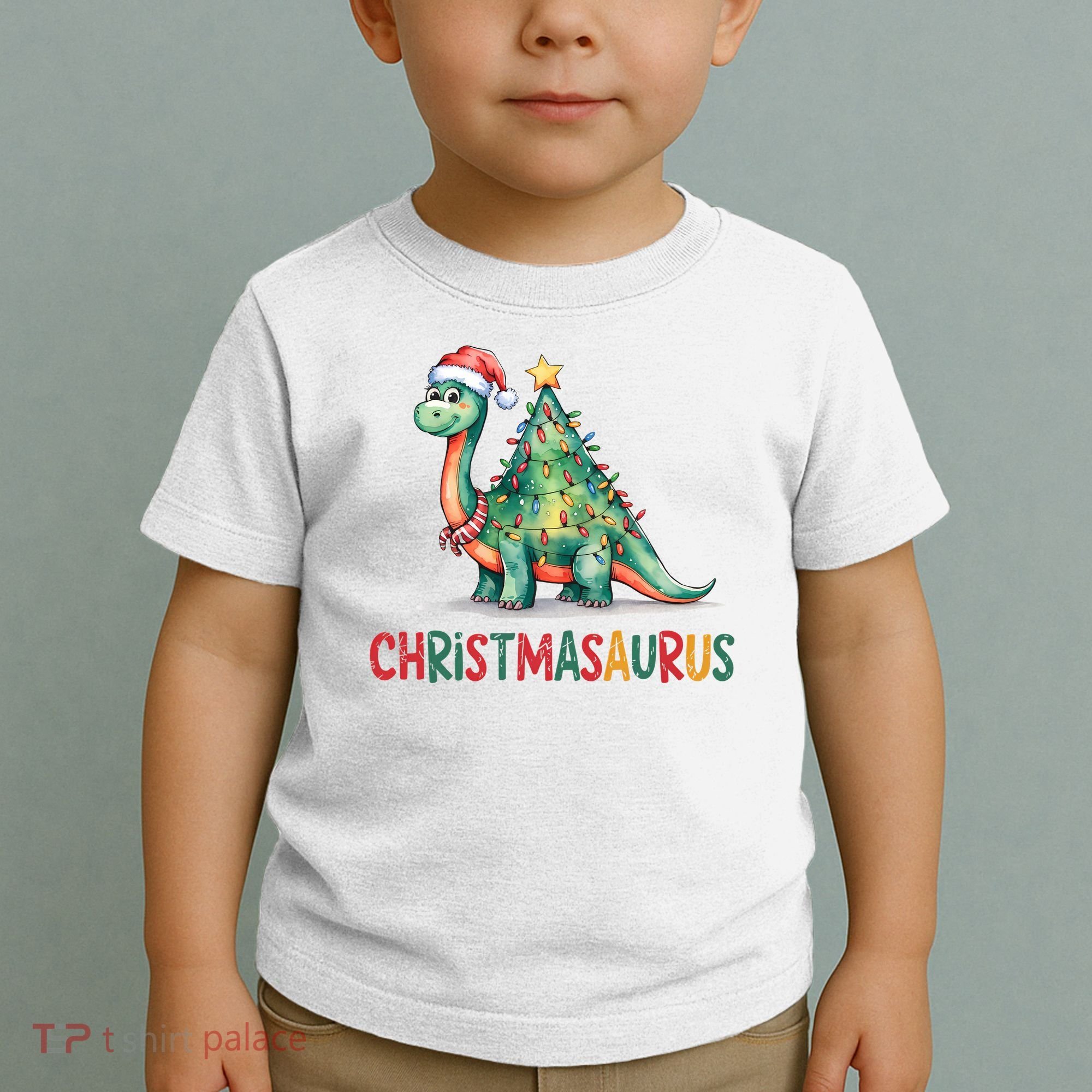 Chrismasaurus Dinosaur Christmas Tree Cute Toddler T-Shirt