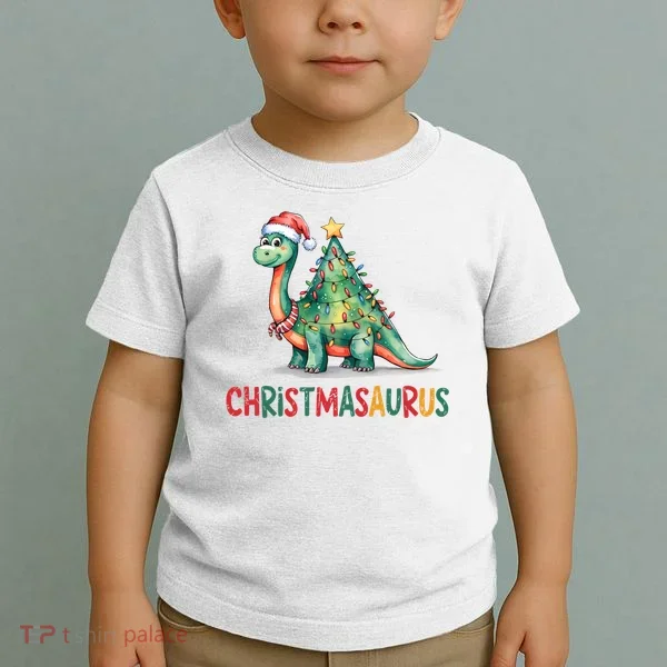 Chrismasaurus Dinosaur Christmas Tree Cute Toddler T-Shirt
