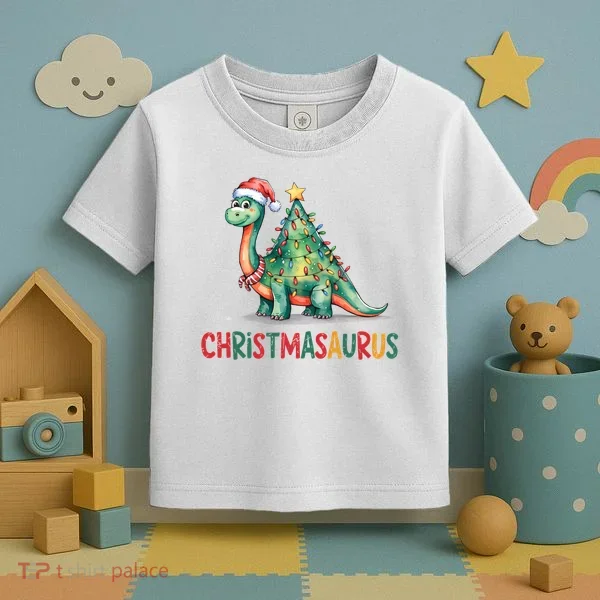 Chrismasaurus Dinosaur Christmas Tree Cute Toddler T-Shirt